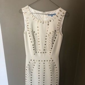 Fitted ivory / gold Antonio Melani dress - classy!